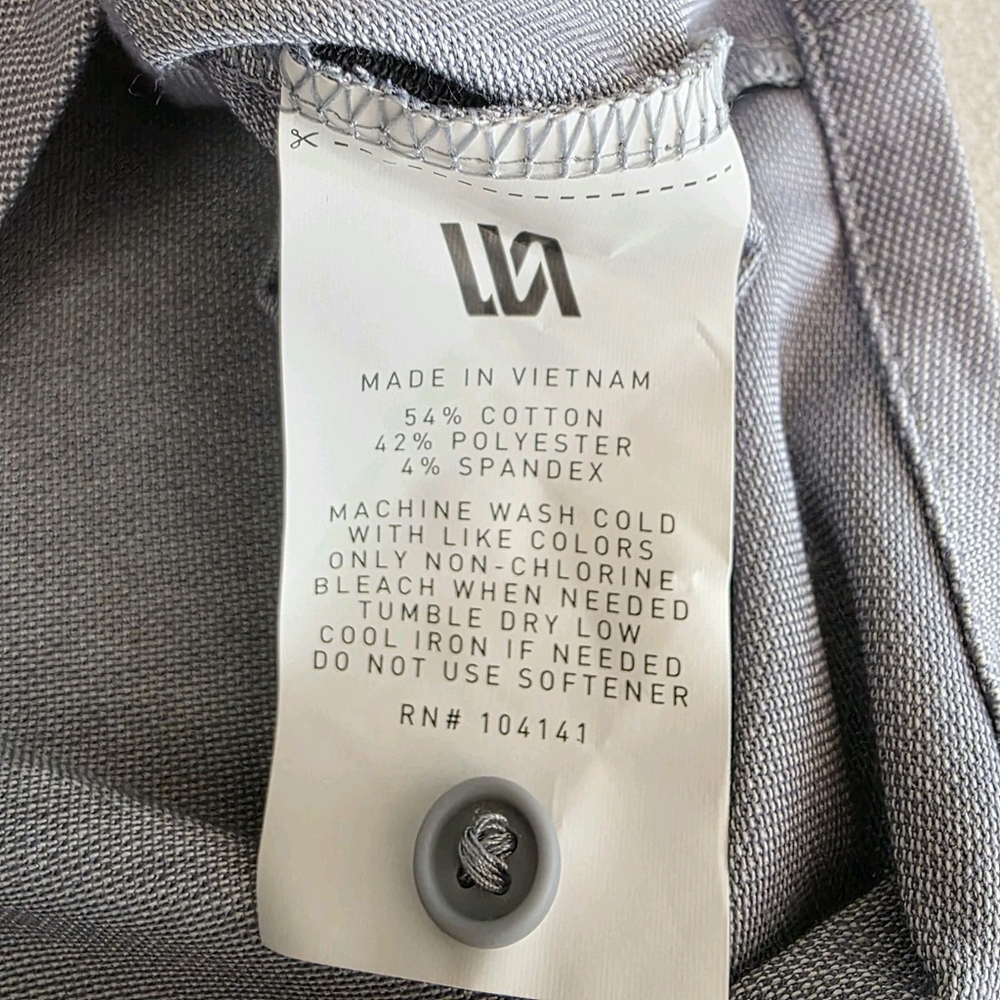 Athleisure Workwear VRST Button Down Shirt Men’s XXL Grey Heather Stretch Polo - Picture 5 of 10